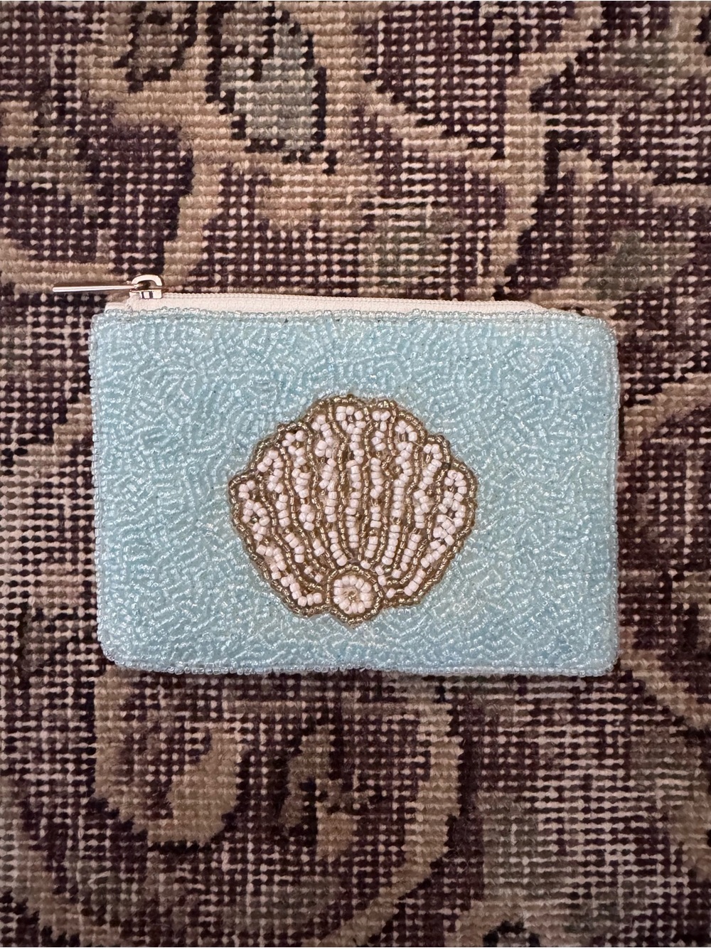 a new day Beaded Shell Coin Purse / Card Holder